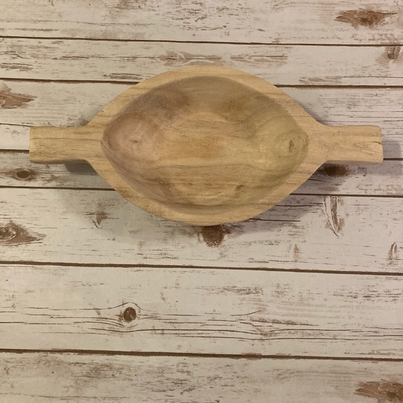 Threshold Wooden Natural Oval Bowl With Handles
